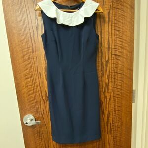 Alex Marie navy ruffle collar sleeveless mini‎ sheath dress